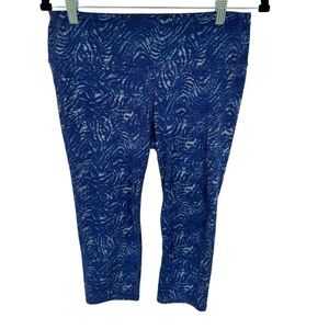 Athleta womens Zebra Chaturanga Crop Workout Leggings Blue Style #900141 medium
